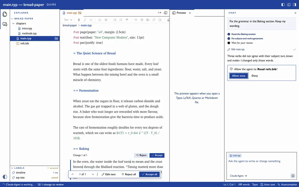 Quire in Series: white pages and blue bands, like a book cover.